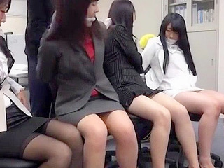 Japanese Office Ladies' Nippon Nights of Uncensored Group Sex with Stockings and Bandages